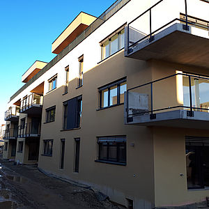 Die Fertiggestellte Fassade in der Kugelmanngasse 1A.