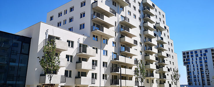 Der Baufortschritt von Mischek's Orangerie am Helene-Thimig-Weg.