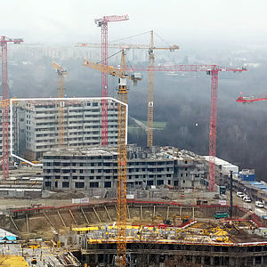 Blick auf das Baufeld am Wienerberg.