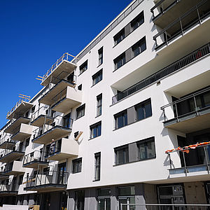 Die Baustelle des Wohnbauprojekts in der Czeikestraße 6 in Wien Favoriten.