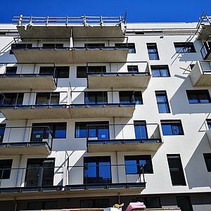 Die Baustelle des Wohnbauprojekts in der Czeikestraße 6 in Wien Favoriten.