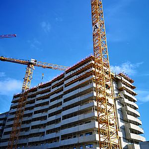 Baufortschritt der Wohnhausanlage am Zelda-Kaplan-Weg 6.