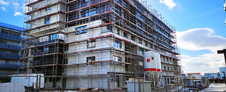 Die Baustelle des Lebenswerten Lebensraum Liesings in der Carlbergergasse 97 in Wien 23.