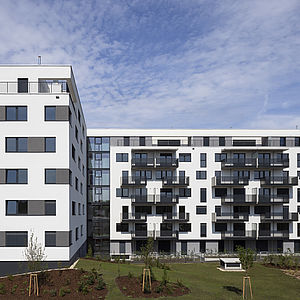 Die Wohnhausanlage bietet Eigentumswohnungen in Wien 10, Czeikestraße 6 im Mischek Wohnbauprojekt Viola Park.