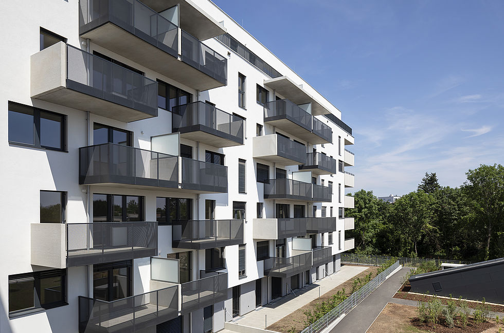 Die Wohnhausanlage bietet Eigentumswohnungen in Wien 10, Czeikestraße 6 im Mischek Wohnbauprojekt Viola Park.