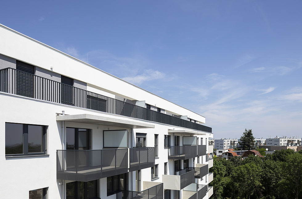 Die Wohnhausanlage bietet Eigentumswohnungen in Wien 10, Czeikestraße 6 im Mischek Wohnbauprojekt Viola Park