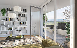 Eine Mischek Eigentumswohnung im Wohnbauprojekt Grünes Juwel am Wienerberg in der Biotope City.