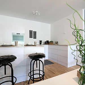 Mischek Muster-Eigentumswohnung im Wohnbauprojekt HOCHH(IN)AUS in der Biotope City am Wienerberg.