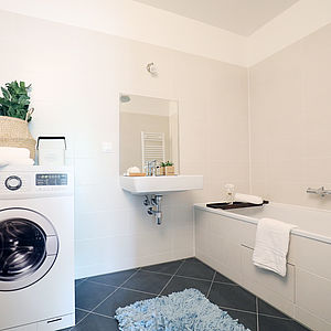 Mischek Muster-Eigentumswohnung im Wohnbauprojekt HOCHH(IN)AUS in der Biotope City am Wienerberg.