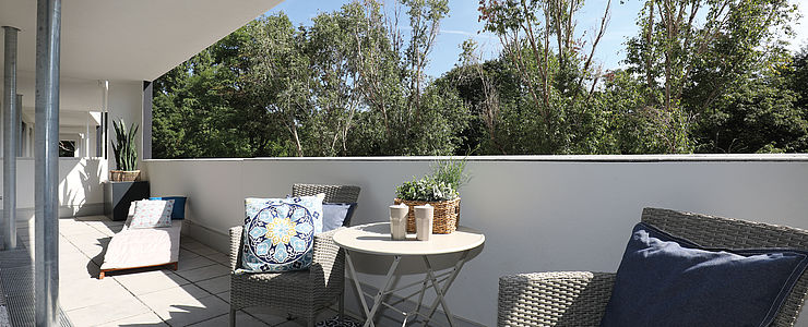 Mischek Muster-Eigentumswohnung im Wohnbauprojekt HOCHH(IN)AUS in der Biotope City am Wienerberg.