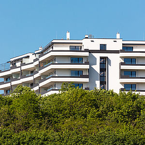 Das Mischek Wohnhaus HOCHH(IN)AUS ist Teil der Biotope City in Wien-Favoriten.