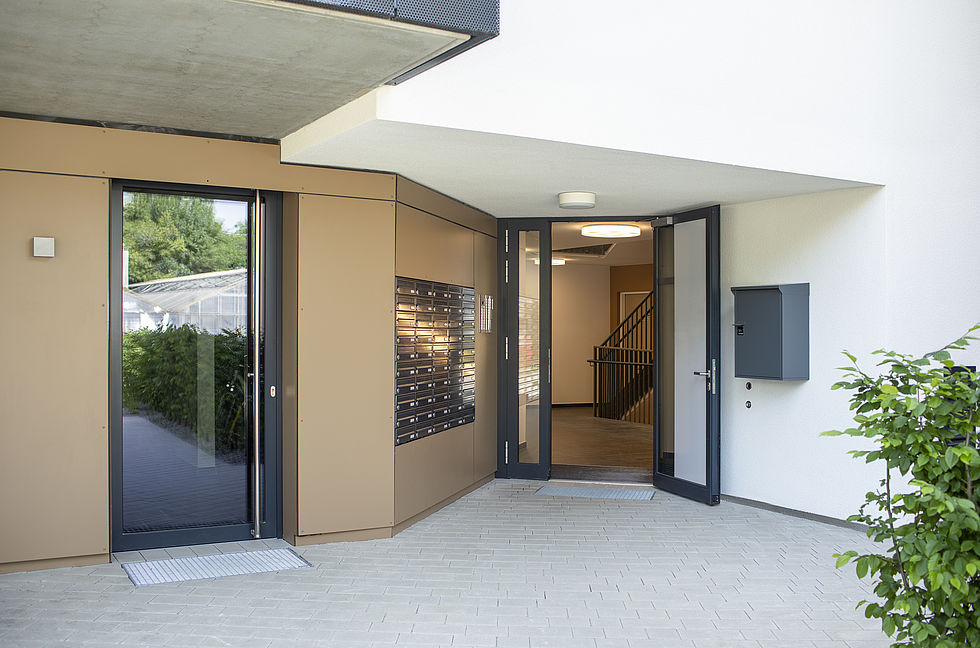 Das in der Kugelmanngasse 1A von Mischek Bauträger erbaute Wohnhaus von außen.