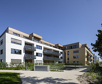 Das in der Kugelmanngasse 1A von Mischek Bauträger erbaute Wohnhaus von außen.