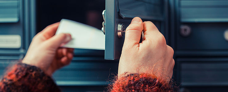 Postkasten nach dem Umzug in eine neue Wohnung.